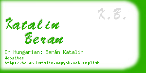 katalin beran business card